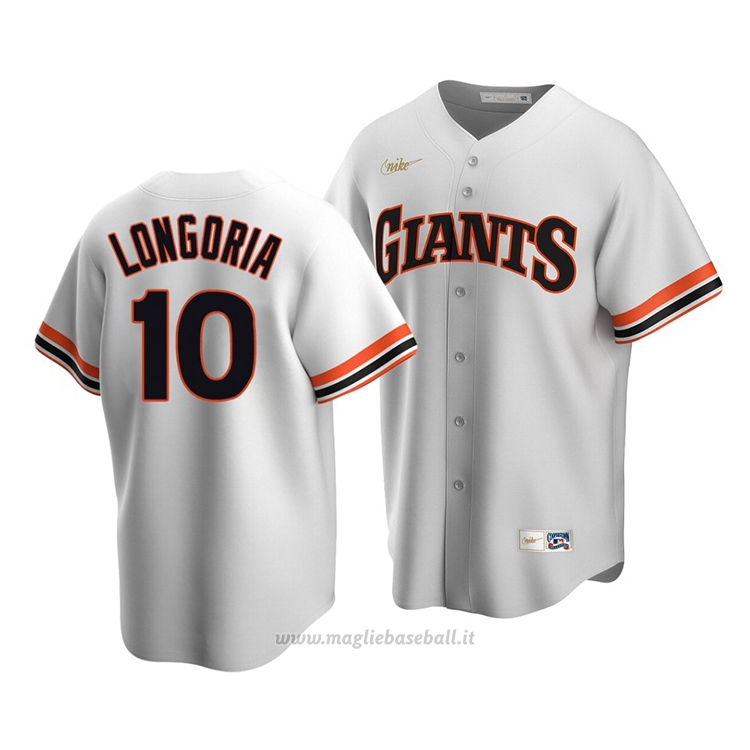 Maglia Baseball Uomo San Francisco Giants Evan Longoria Cooperstown Collection Primera Bianco